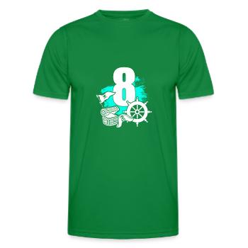 Pirat 8 Jahre alt - Männer Funktions-T-Shirt - Kelly Green - Vorne - AI Model Male 178 dark (178cm)