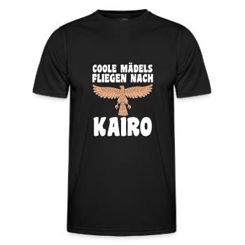 Coole Mädels fliegen nach Kairo - Männer Funktions-T-Shirt - Schwarz - Vorne - AI Model Male 178 dark (178cm)