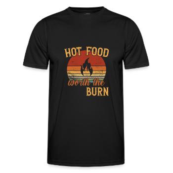 Hot Food - Vaut le coup / Scharfes Essen - T-shirt sport Homme - noir - Devant - AI Model Male 178 dark (178cm)
