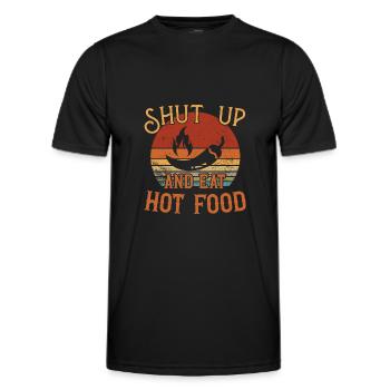 Tais-toi et mange de la nourriture chaude / Scharfes Essen - T-shirt sport Homme - noir - Devant - AI Model Male 178 dark (178cm)