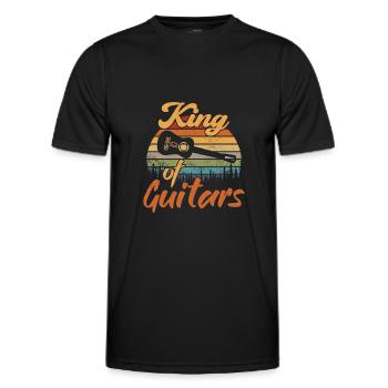 Roi des Guitares / Guitare - T-shirt sport Homme - noir - Devant - AI Model Male 178 dark (178cm)