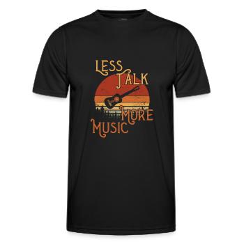 Less Talk - More Music / Gitarre - Männer Funktions-T-Shirt - Schwarz - Vorne - AI Model Male 178 dark (178cm)