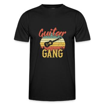 Guitar Gang / Gitarre - Männer Funktions-T-Shirt - Schwarz - Vorne - AI Model Male 178 dark (178cm)