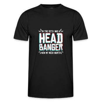 Funny Heavy Metal Headbanging - Men's Functional T-Shirt - black - Front - AI Model Male 178 dark (178cm)