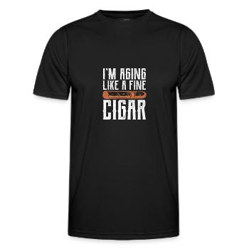 Zigarre Rauchen Raucher Tabak Zigarren Geschenk - Männer Funktions-T-Shirt - Schwarz - Vorne - AI Model Male 178 dark (178cm)
