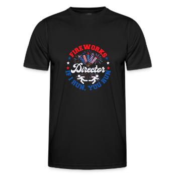 Directeur de feux d’artifice Funny Party Independence Day - T-shirt sport Homme - noir - Devant - AI Model Male 178 dark (178cm)
