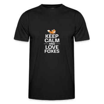 Fox Foxes Fox Forest Animal Forest Animal Gift - Men's Functional T-Shirt - black - Front - AI Model Male 178 dark (178cm)