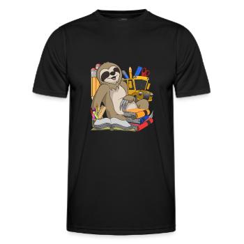 School Animal Motif Gift School Beginners Sloth - Men's Functional T-Shirt - black - Front - AI Model Male 178 dark (178cm)