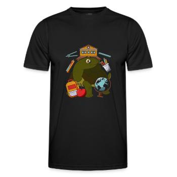 Inscription Animal Gift École primaire Tortue - T-shirt sport Homme - noir - Devant - AI Model Male 178 dark (178cm)