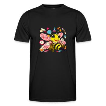 School Animal Motif Gift School Beginners Bee - Men's Functional T-Shirt - black - Front - AI Model Male 178 dark (178cm)