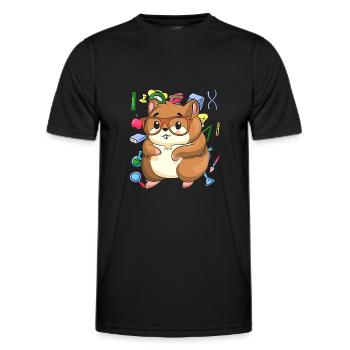 School Animal Motif Gift School Beginners Hamster - Men's Functional T-Shirt - black - Front - AI Model Male 178 dark (178cm)