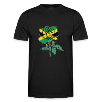 Flagge Rose Deutsche Deutsche Flagge Geschenk - Männer Funktions-T-Shirt - Schwarz - Vorne - AI Model Male 178 dark (178cm)
