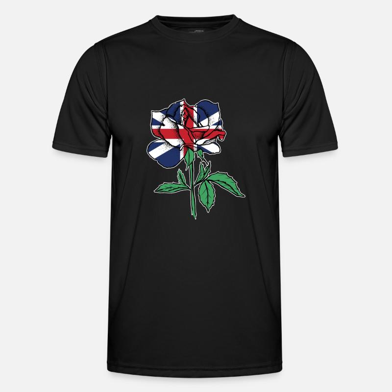 Flag Rose British Flag Roots Gift - Men's Functional T-Shirt - black