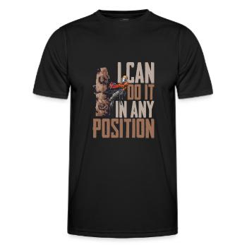 Motorsäge I Can Do It In Any Position Kettensäge - Männer Funktions-T-Shirt - Schwarz - Vorne - AI Model Male 178 dark (178cm)