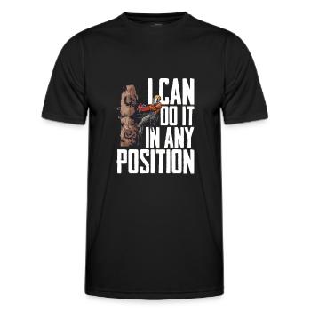 Motorsäge I Can Do It In Any Position Kettensäge - Männer Funktions-T-Shirt - Schwarz - Vorne - AI Model Male 178 dark (178cm)