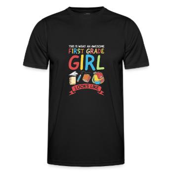 Cadeau de fin d’études de la première classe pour le 1. - T-shirt sport Homme - noir - Devant - AI Model Male 178 dark (178cm)