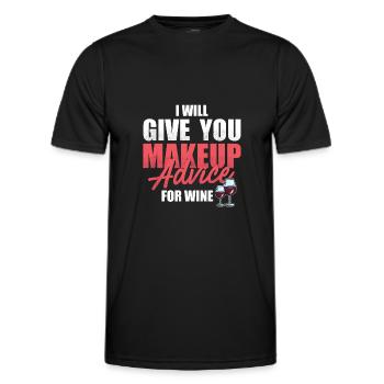 I Will Give Makeup Advice For Wine - Makeup Artist - Men's Functional T-Shirt - black - Front - AI Model Male 178 dark (178cm)