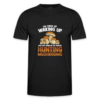 Mushroom Hunting - Männer Funktions-T-Shirt - Schwarz - Vorne - AI Model Male 178 dark (178cm)