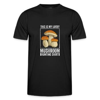Mushroom Hunting - Männer Funktions-T-Shirt - Schwarz - Vorne - AI Model Male 178 dark (178cm)