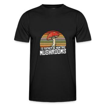 Mushroom Hunting - Männer Funktions-T-Shirt - Schwarz - Vorne - AI Model Male 178 dark (178cm)