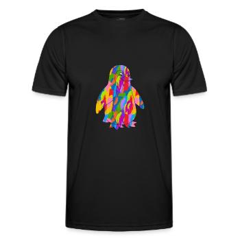 Pingouin coloré - T-shirt sport Homme - noir - Devant - AI Model Male 178 dark (178cm)