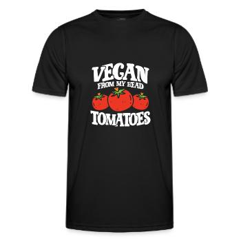 Vegane Kopf Tomaten - Männer Funktions-T-Shirt - Schwarz - Vorne - AI Model Male 178 dark (178cm)