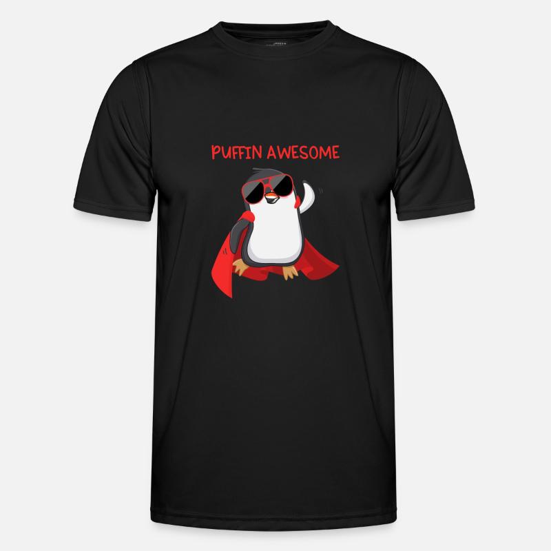 Puffin Awesome Papageientaucher Superheld Geschenk Männer Funktions-T-Shirt