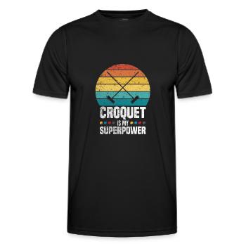 Croquet Superpower - Men's Functional T-Shirt - black - Front - AI Model Male 178 dark (178cm)
