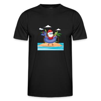 Island Beach Christmas Santa In Pool Summer 2022 - Männer Funktions-T-Shirt - Schwarz - Vorne - AI Model Male 178 dark (178cm)