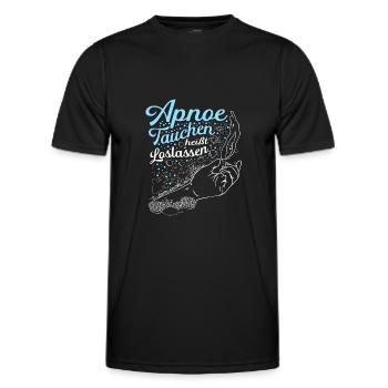Apnoe Tauchen heißt loslassen Taucher Geschenk - Männer Funktions-T-Shirt - Schwarz - Vorne - AI Model Male 178 dark (178cm)