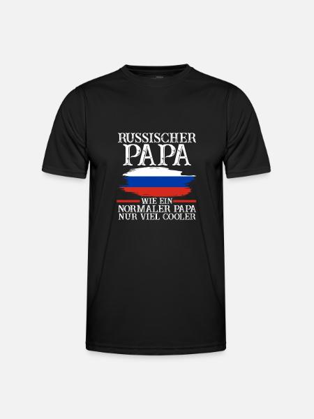 Russischer Papa Vater Russen Russland - Männer Funktions-T-Shirt - Schwarz