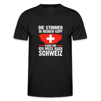 Schweiz Schweizer - Männer Funktions-T-Shirt - Schwarz - Vorne - AI Model Male 178 dark (178cm)