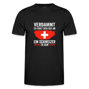 Schweiz Schweizer - Männer Funktions-T-Shirt - Schwarz - Vorne - AI Model Male 178 dark (178cm)