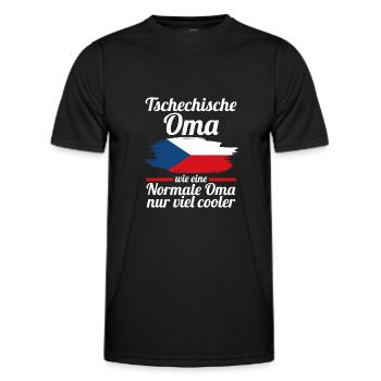 Tschechin Tschechische Oma Tschechien - Männer Funktions-T-Shirt - Schwarz - Vorne - AI Model Male 178 dark (178cm)