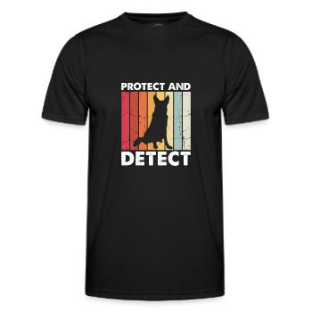 Military Design Police Dog German Shepherd - Men's Functional T-Shirt - black - Front - AI Model Male 178 dark (178cm)