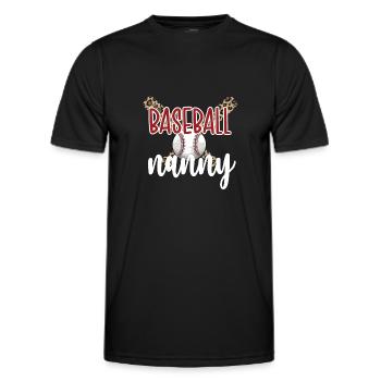 Nanny Grandma Of a Baseball Player Baseball Nanny - Men's Functional T-Shirt - black - Front - AI Model Male 178 dark (178cm)