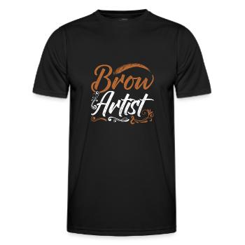 Make Up Artist Gift Beauty Brow Artist - Men's Functional T-Shirt - black - Front - AI Model Male 178 dark (178cm)