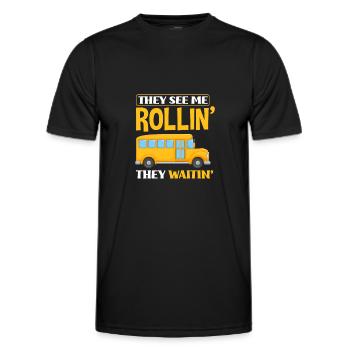 Funny school bus driver school bus bus driver - Men's Functional T-Shirt - black - Front - AI Model Male 178 dark (178cm)