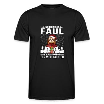 Ich bin nicht Faul Faultier Weihnachtsmarkt - Männer Funktions-T-Shirt - Schwarz - Vorne - AI Model Male 178 dark (178cm)