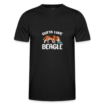 Beagle - Men's Functional T-Shirt - black - Front - AI Model Male 178 dark (178cm)