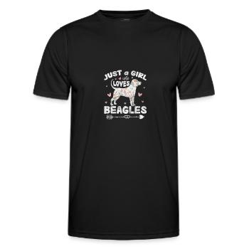 Beagle - Männer Funktions-T-Shirt - Schwarz - Vorne - AI Model Male 178 dark (178cm)