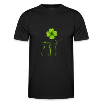 Tu es mon lucky charm cat Cloverleaf - T-shirt sport Homme - noir - Devant - AI Model Male 178 dark (178cm)