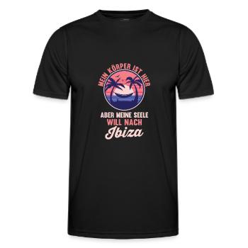 Meine Seele will nach Ibiza - Männer Funktions-T-Shirt - Schwarz - Vorne - AI Model Male 178 dark (178cm)