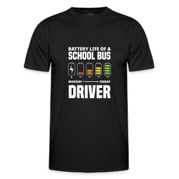 Funny school bus driver school bus bus driver - Men's Functional T-Shirt - black - Front - AI Model Male 178 dark (178cm)