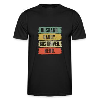 Funny school bus driver school bus bus driver - Men's Functional T-Shirt - black - Front - AI Model Male 178 dark (178cm)
