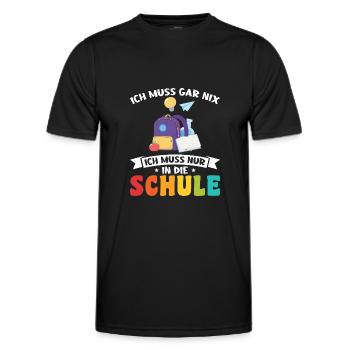 Schulkind Schulanfang Schulanfänger Geschenk - Männer Funktions-T-Shirt - Schwarz - Vorne - AI Model Male 178 dark (178cm)