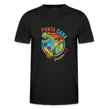 Vintage Punta Cana Vacances 2022 Été Tropical - T-shirt sport Homme - noir - Devant - AI Model Male 178 dark (178cm)