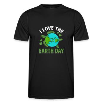 Environnement Tortue Jour de la Terre J’adore le Jour de la Terre - T-shirt sport Homme - noir - Devant - AI Model Male 178 dark (178cm)