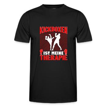 Kickboxer Kickboxen ist meine Therapie - Männer Funktions-T-Shirt - Schwarz - Vorne - AI Model Male 178 dark (178cm)