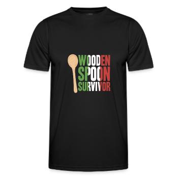 Wooden Spoon Survivor - Männer Funktions-T-Shirt - Schwarz - Vorne - AI Model Male 178 dark (178cm)